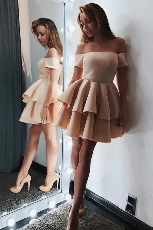 Chic A-line Off-the-shoulder Short/Mini Prom Dresses Cocktail Dresses,MH440
