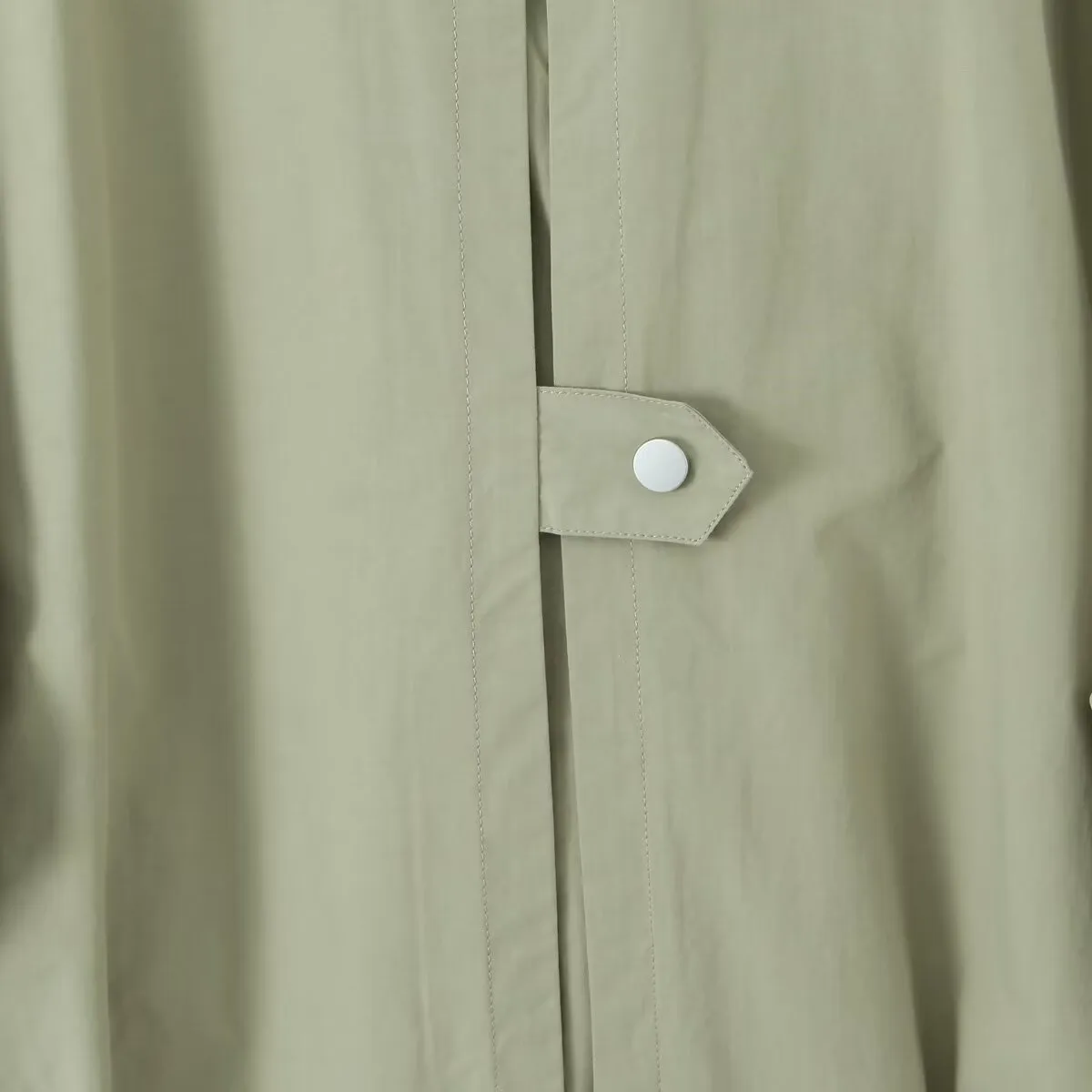 Contrast Collar Loose Fitted Green Jacket