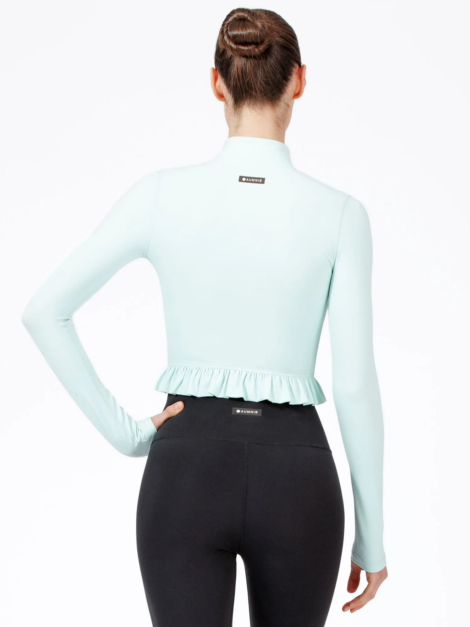 CROPPED RUFFLES JACKET, HONEYDEW