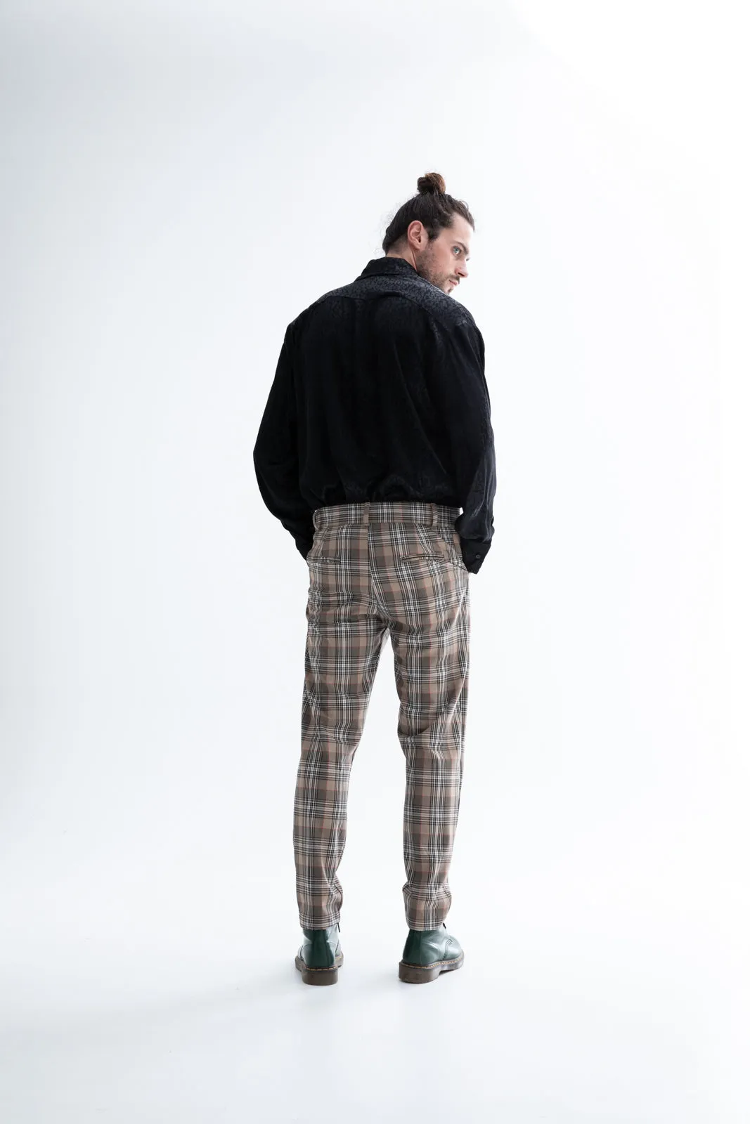 Crus Pants Plaid Beige
