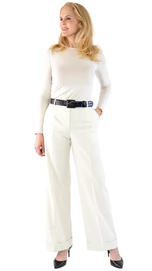 cuffed trouser - Ivory