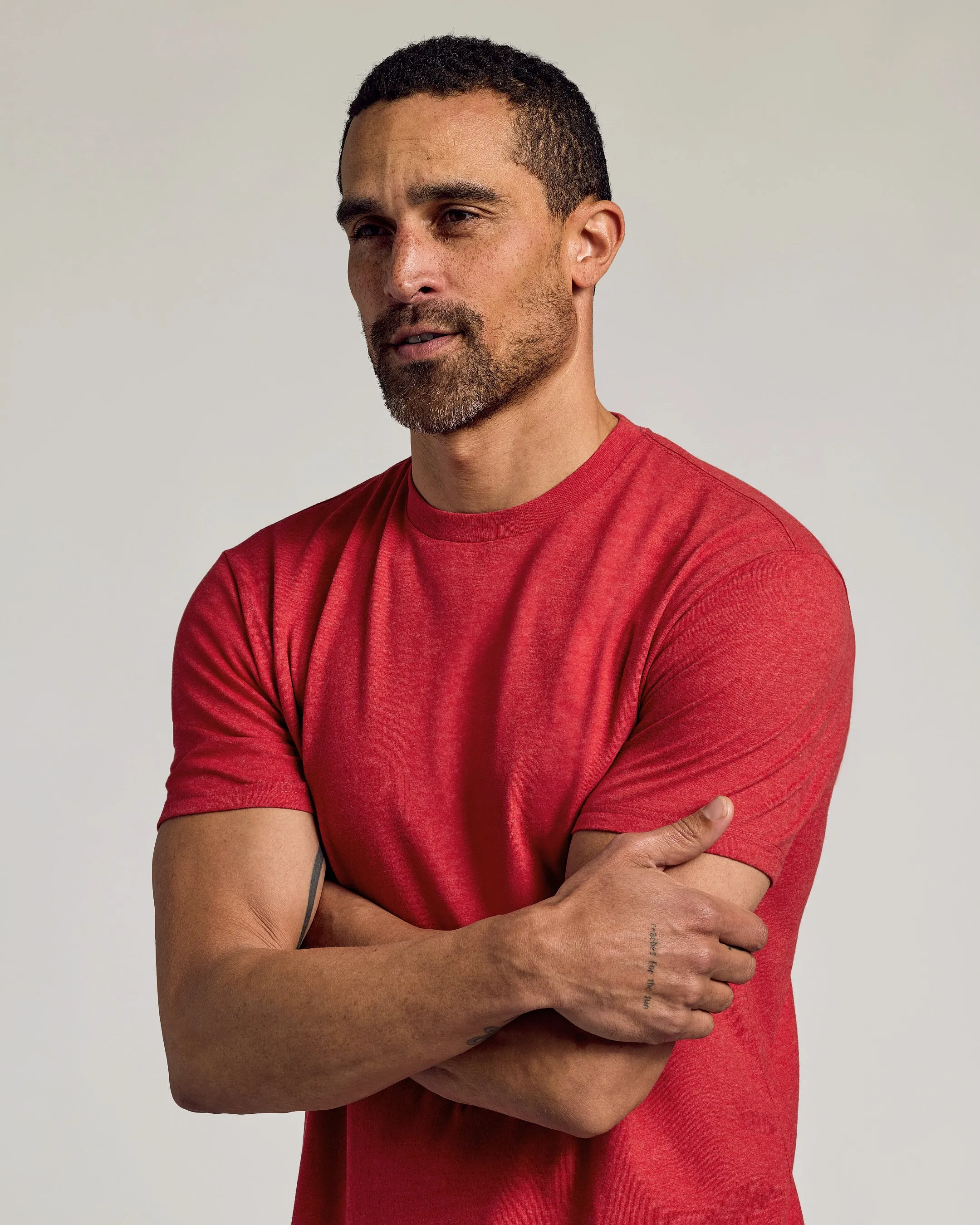 Dark Heather Lava Short Sleeve Crew Neck Tee
