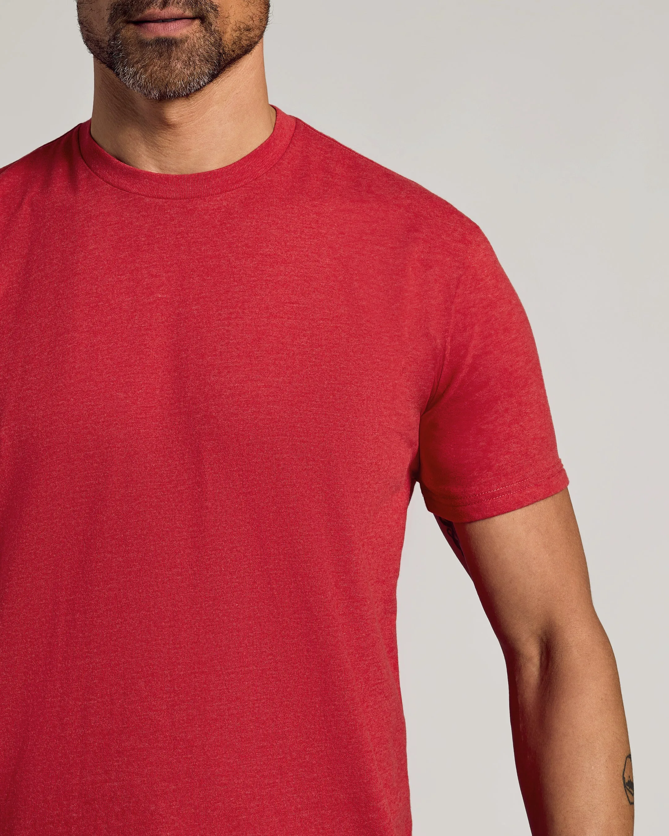Dark Heather Lava Short Sleeve Crew Neck Tee