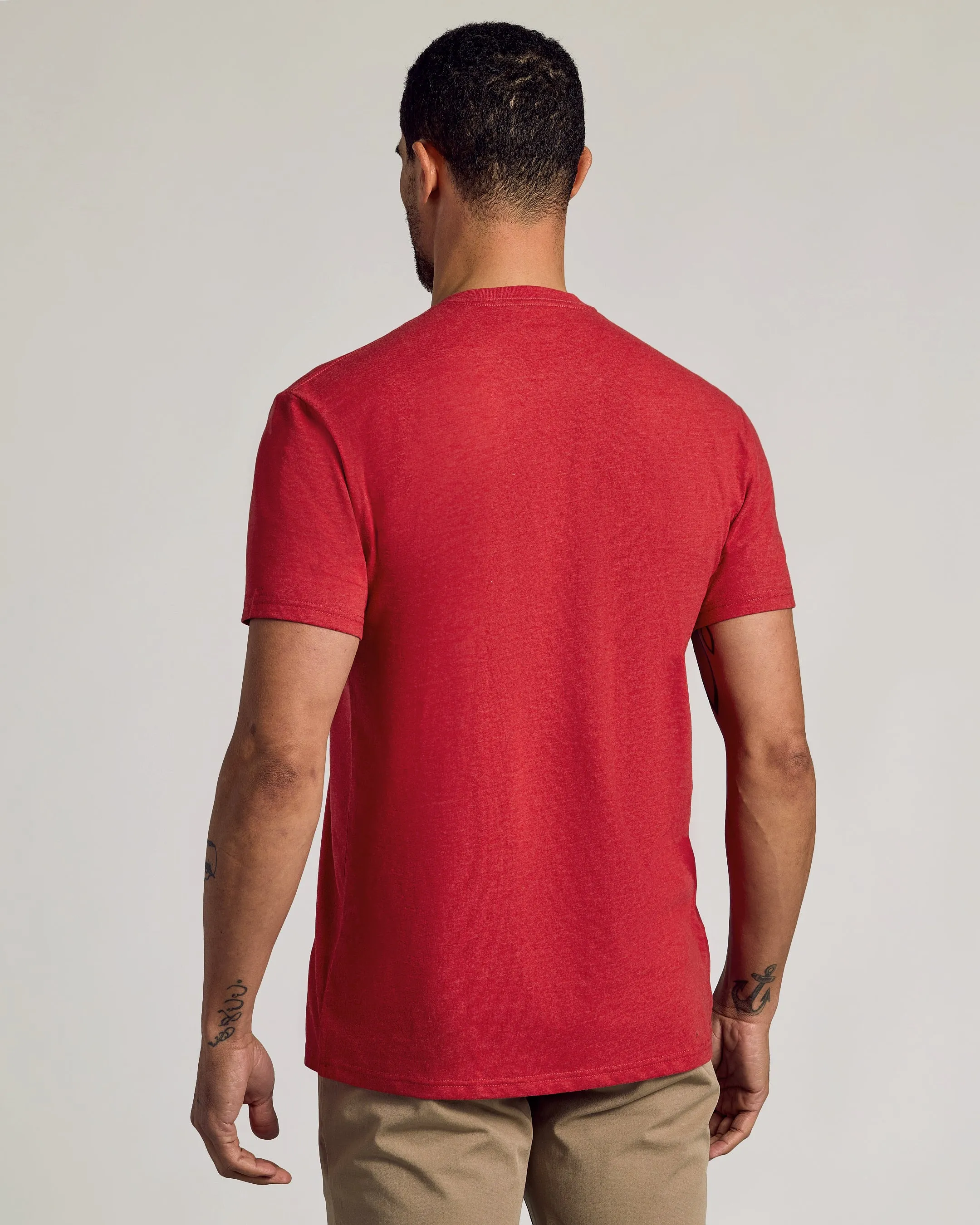 Dark Heather Lava Short Sleeve Crew Neck Tee