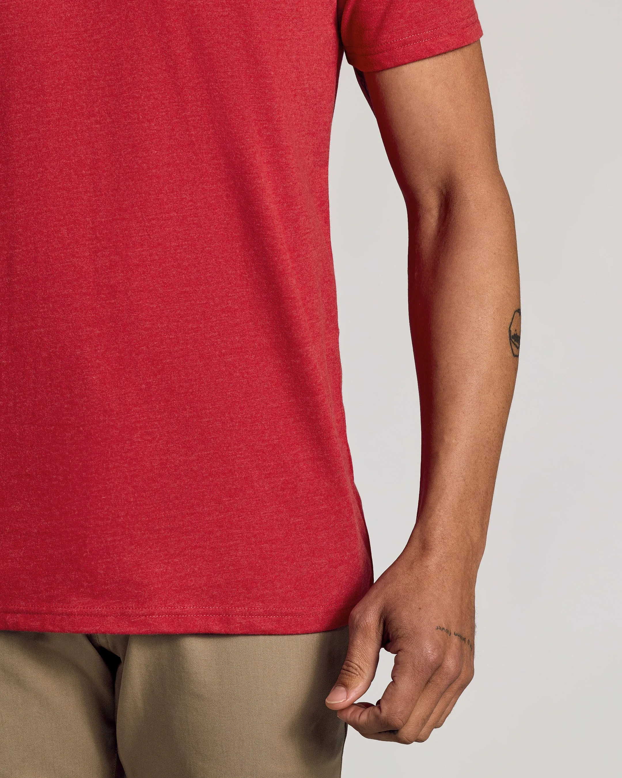 Dark Heather Lava Short Sleeve Crew Neck Tee