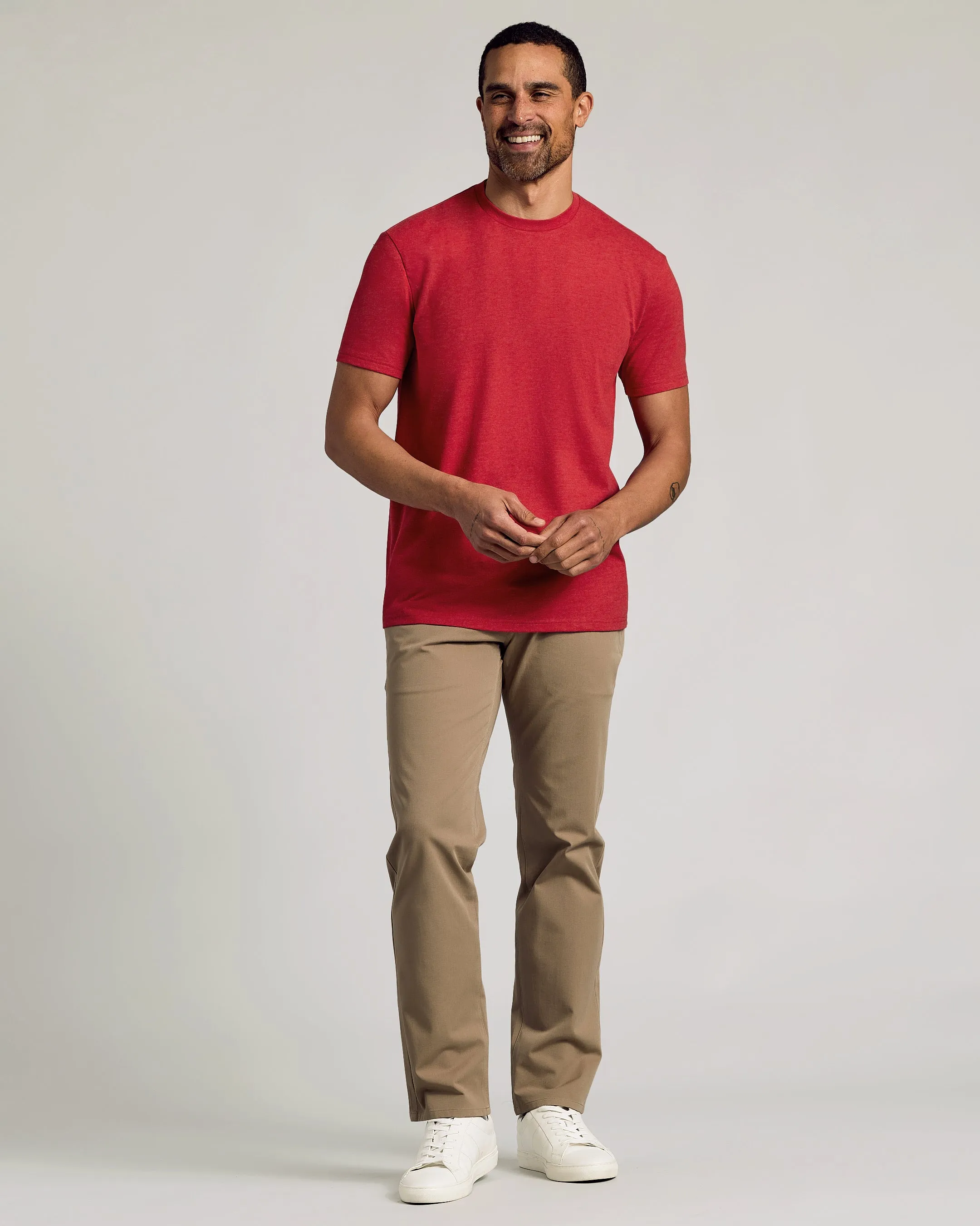 Dark Heather Lava Short Sleeve Crew Neck Tee
