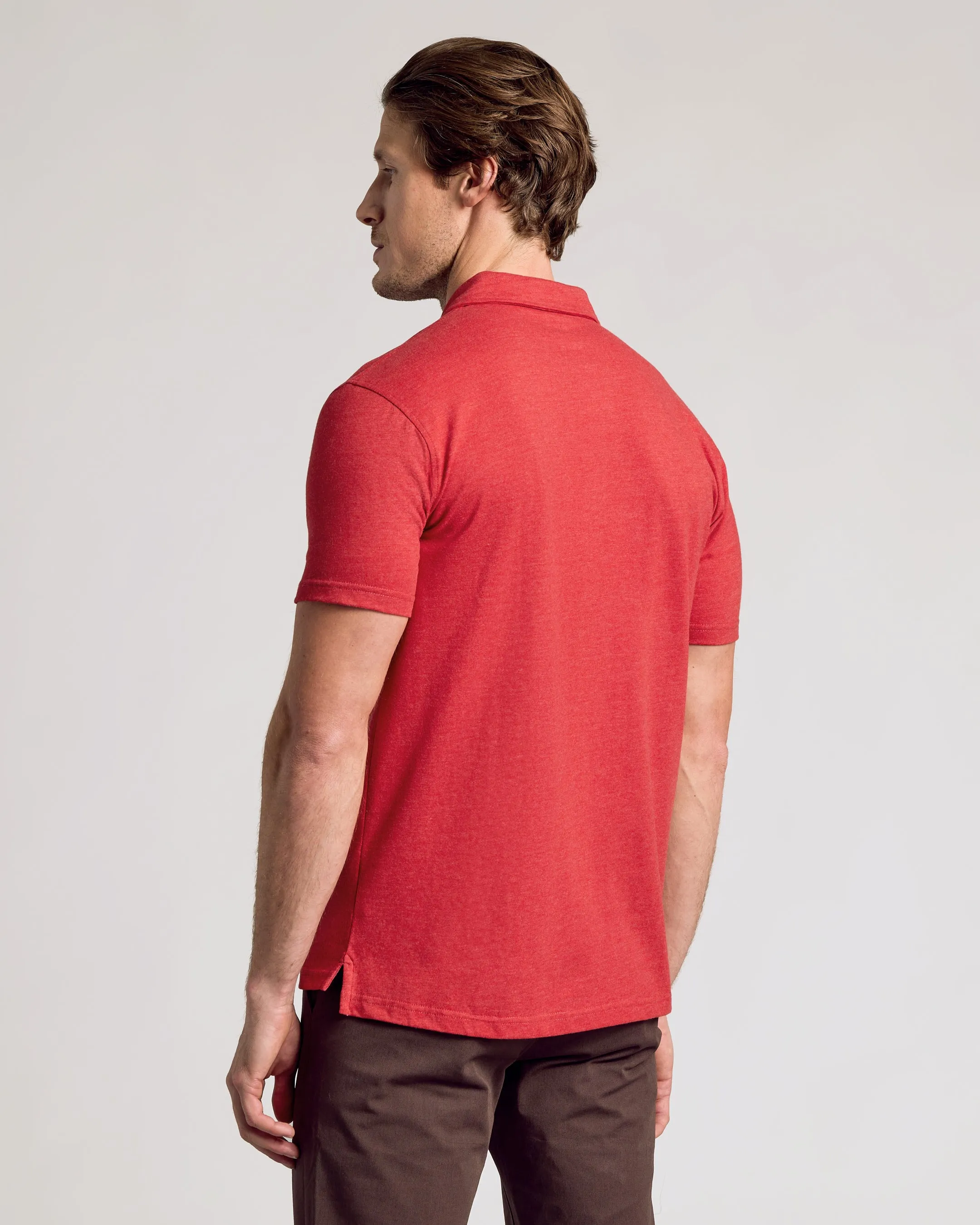 Dark Heather Lava Short Sleeve Polo