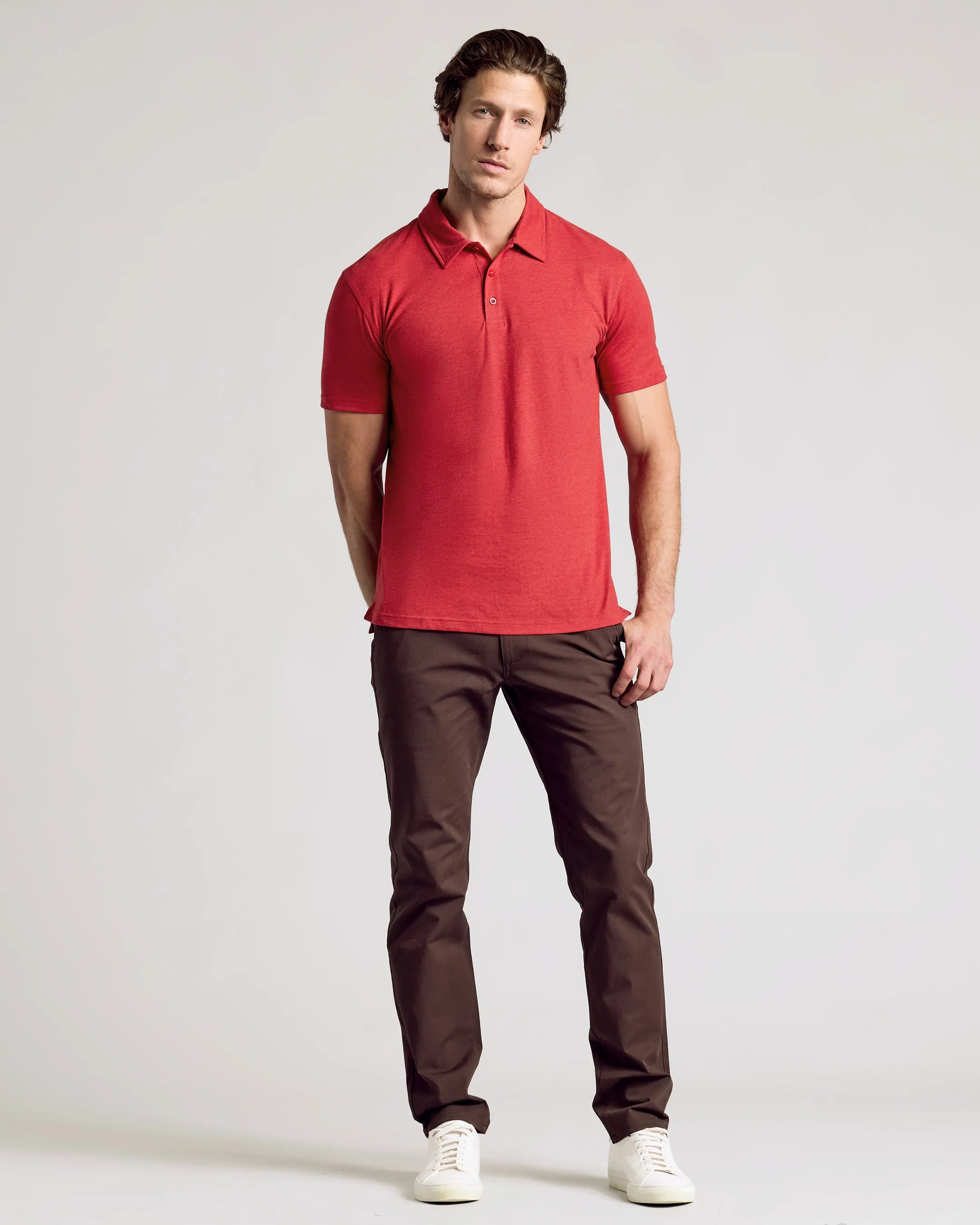 Dark Heather Lava Short Sleeve Polo