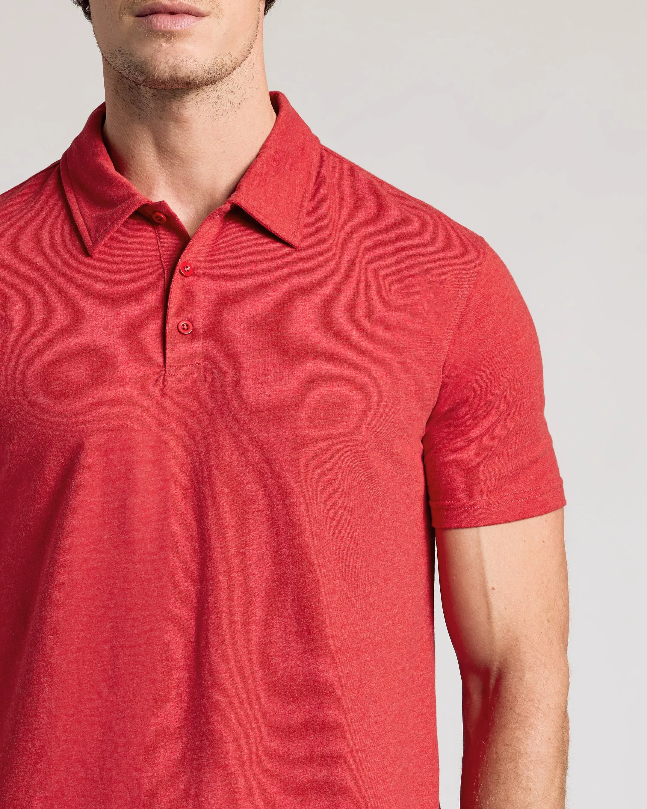Dark Heather Lava Short Sleeve Polo