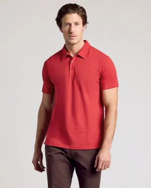 Dark Heather Lava Short Sleeve Polo