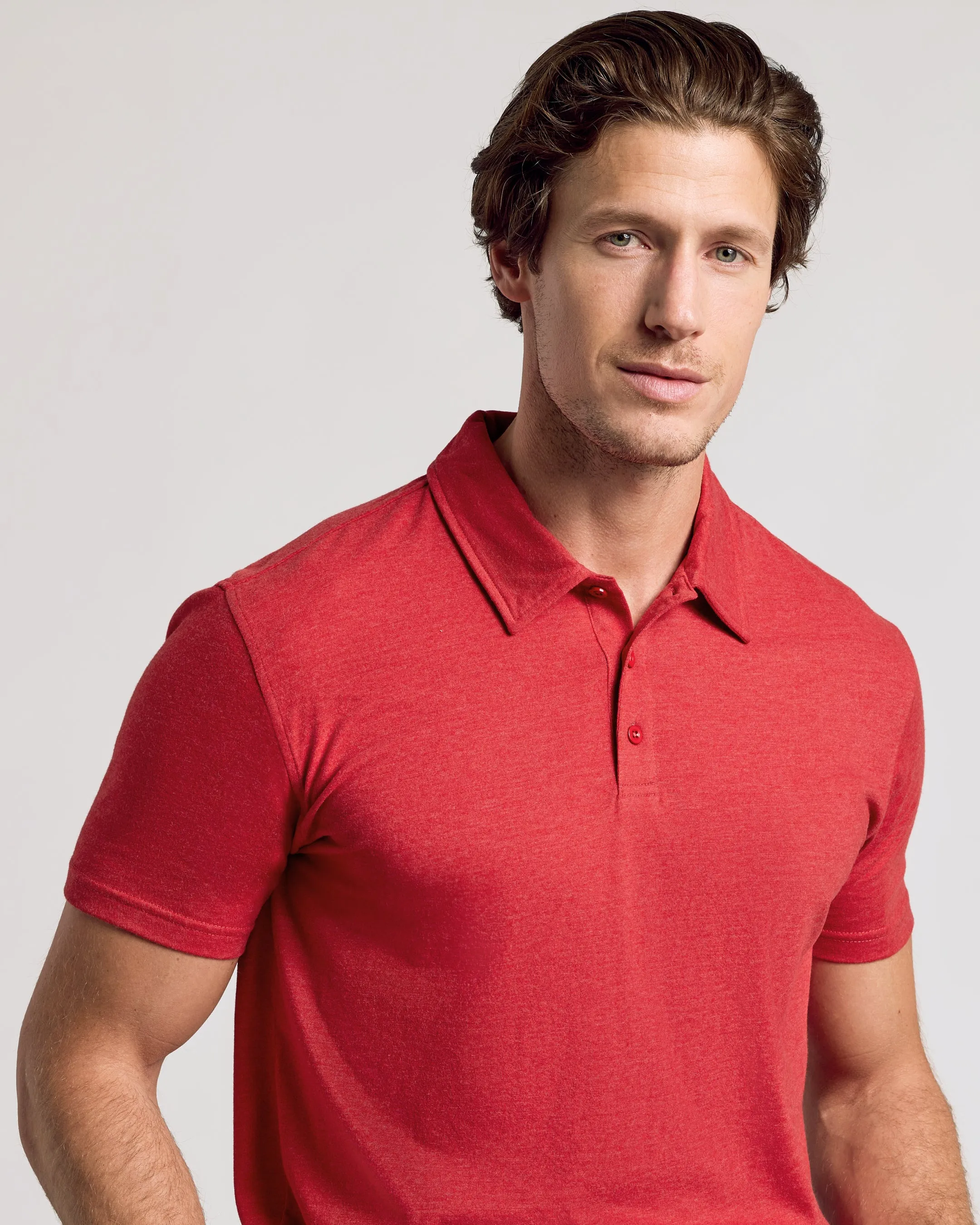 Dark Heather Lava Short Sleeve Polo