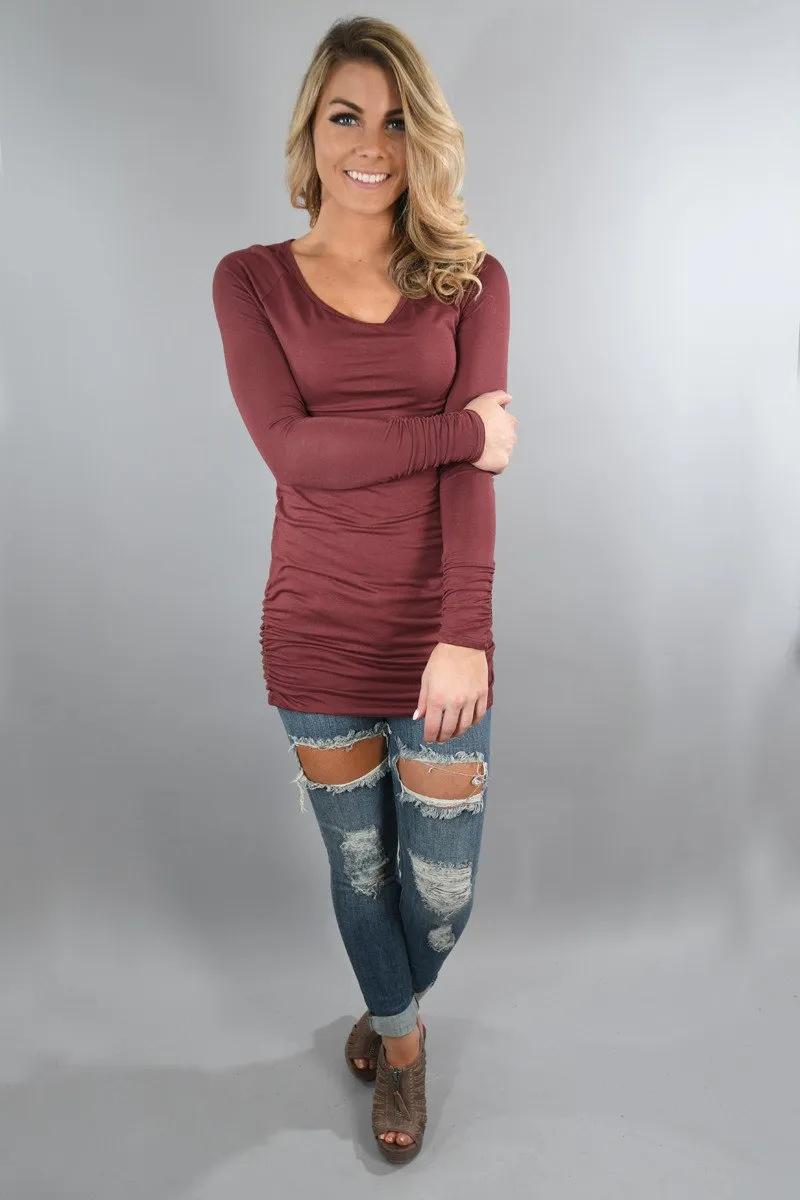 Dark Mauve Basic Layering Top