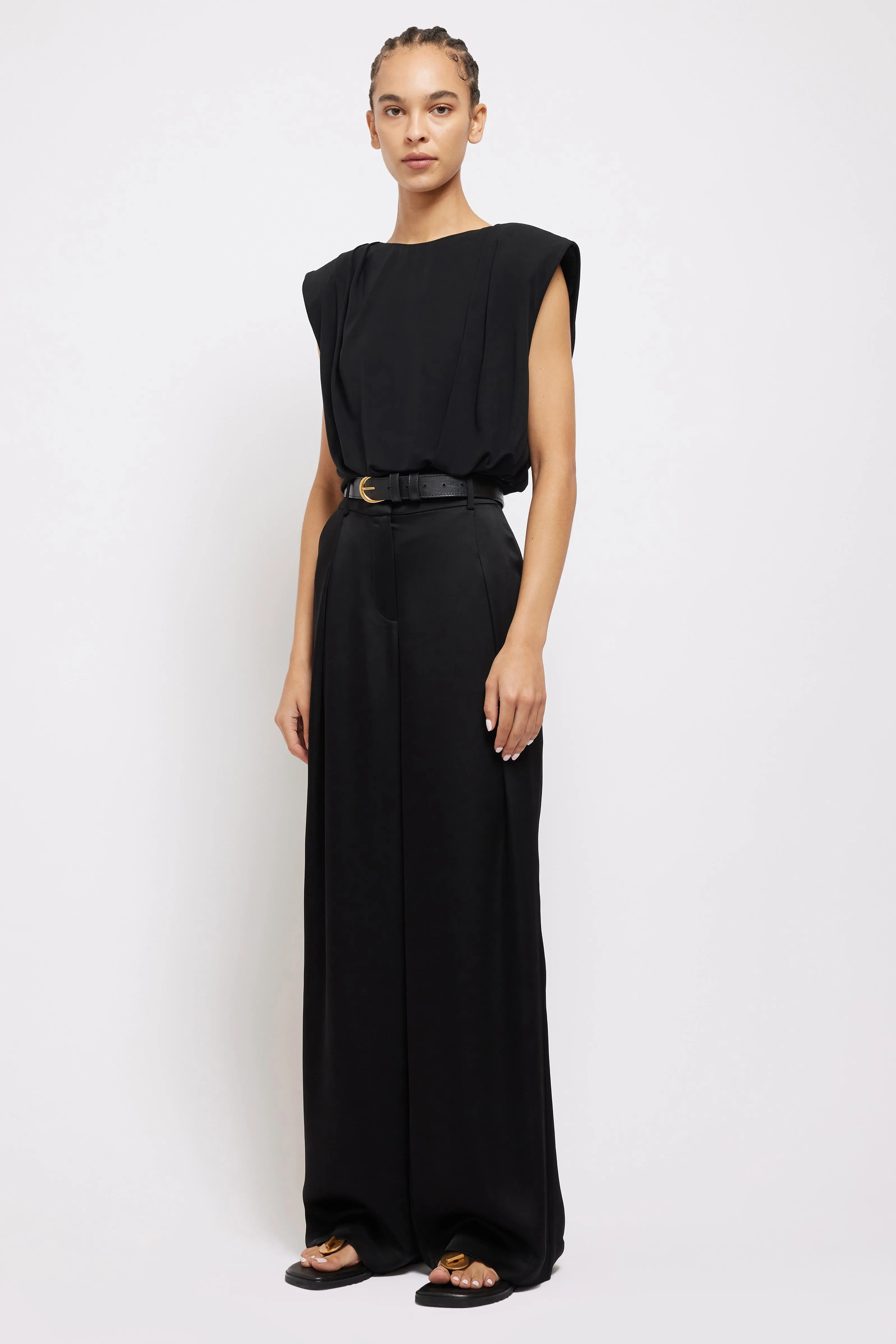 Daton Draped Top in Black