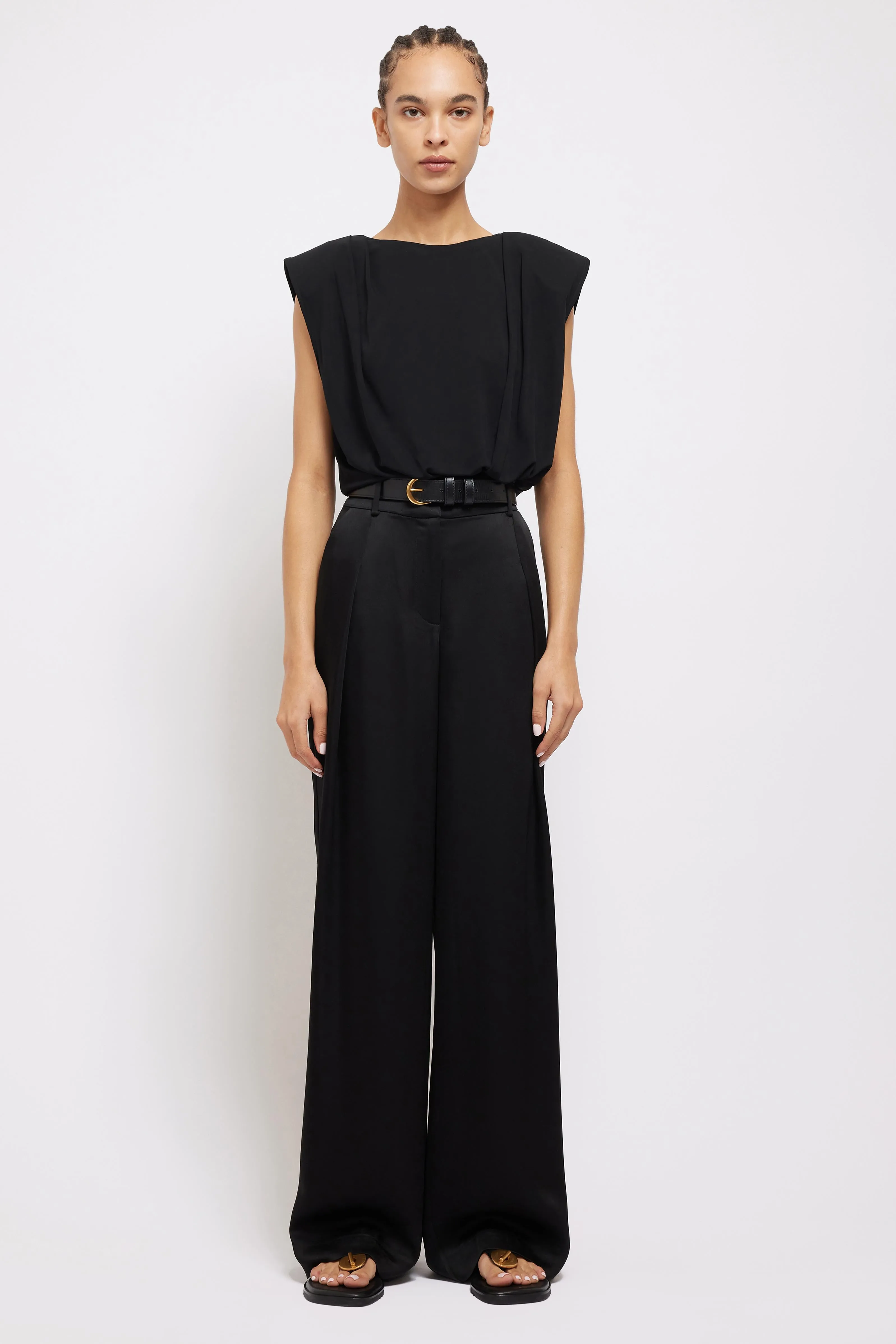Daton Draped Top in Black