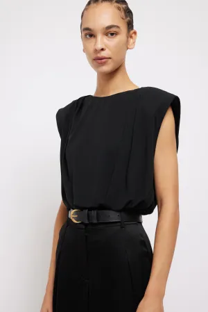 Daton Draped Top in Black