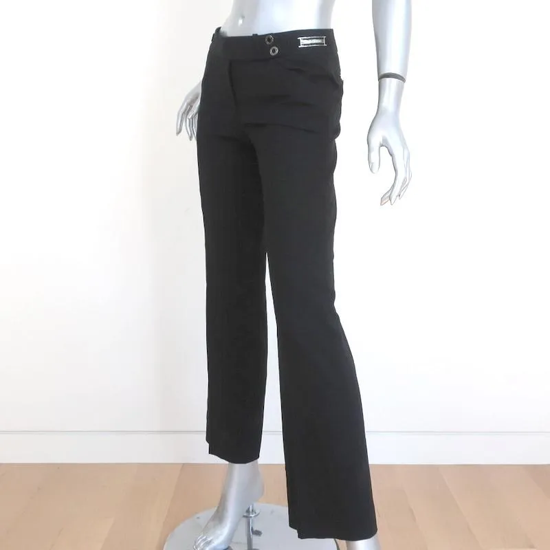 Dolce & Gabbana Trousers Black Stretch Wool Size 38 Straight Leg Dress Pants