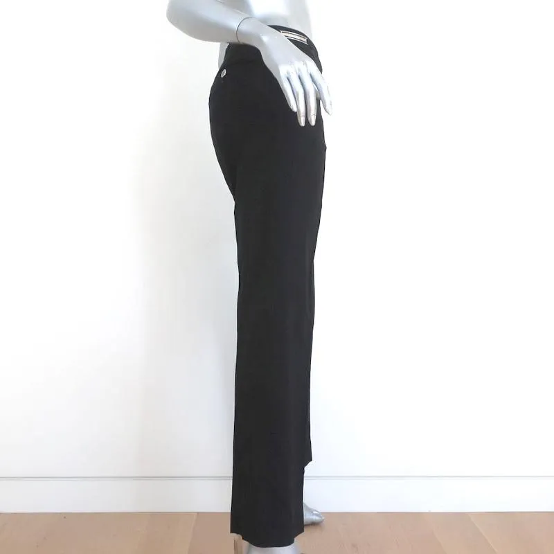 Dolce & Gabbana Trousers Black Stretch Wool Size 38 Straight Leg Dress Pants