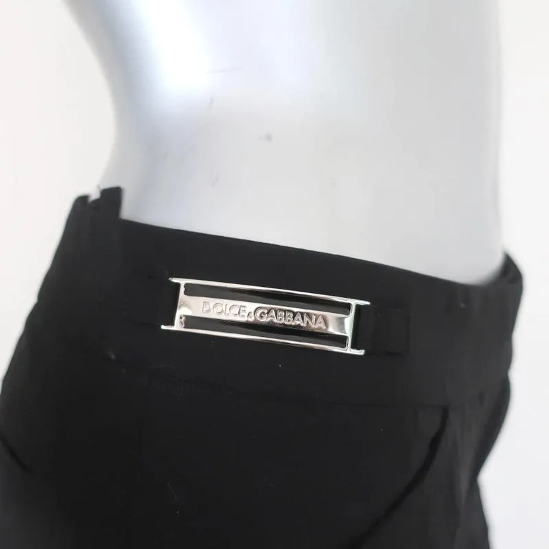 Dolce & Gabbana Trousers Black Stretch Wool Size 38 Straight Leg Dress Pants