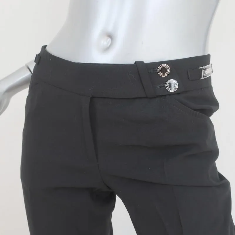 Dolce & Gabbana Trousers Black Stretch Wool Size 38 Straight Leg Dress Pants