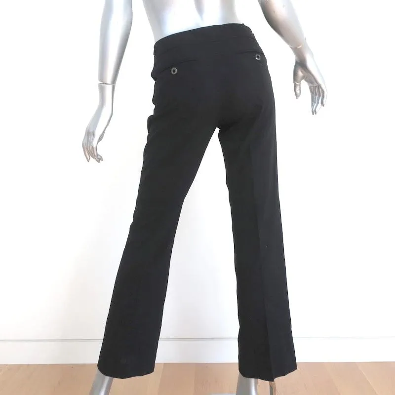Dolce & Gabbana Trousers Black Stretch Wool Size 38 Straight Leg Dress Pants