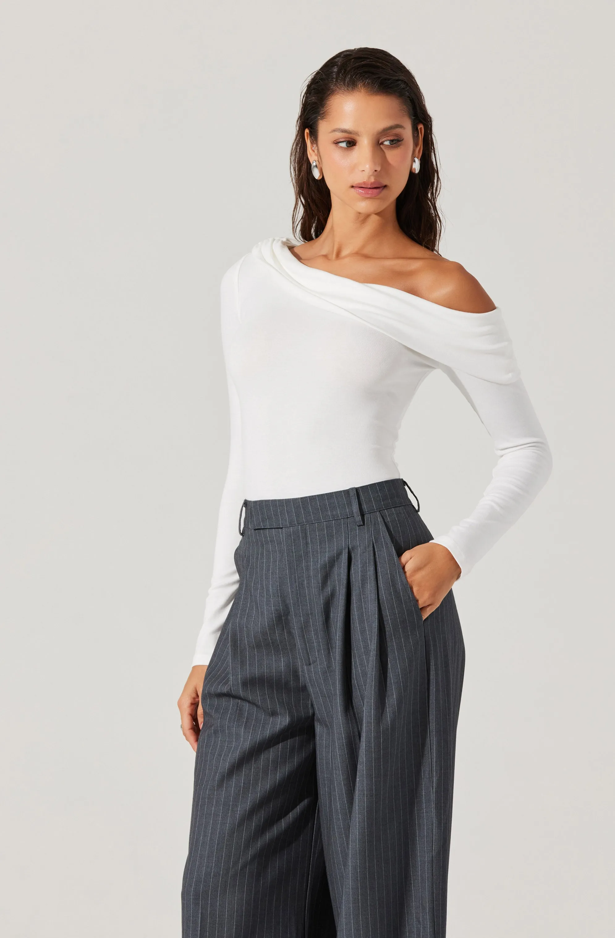 Draped Off Shoulder Top