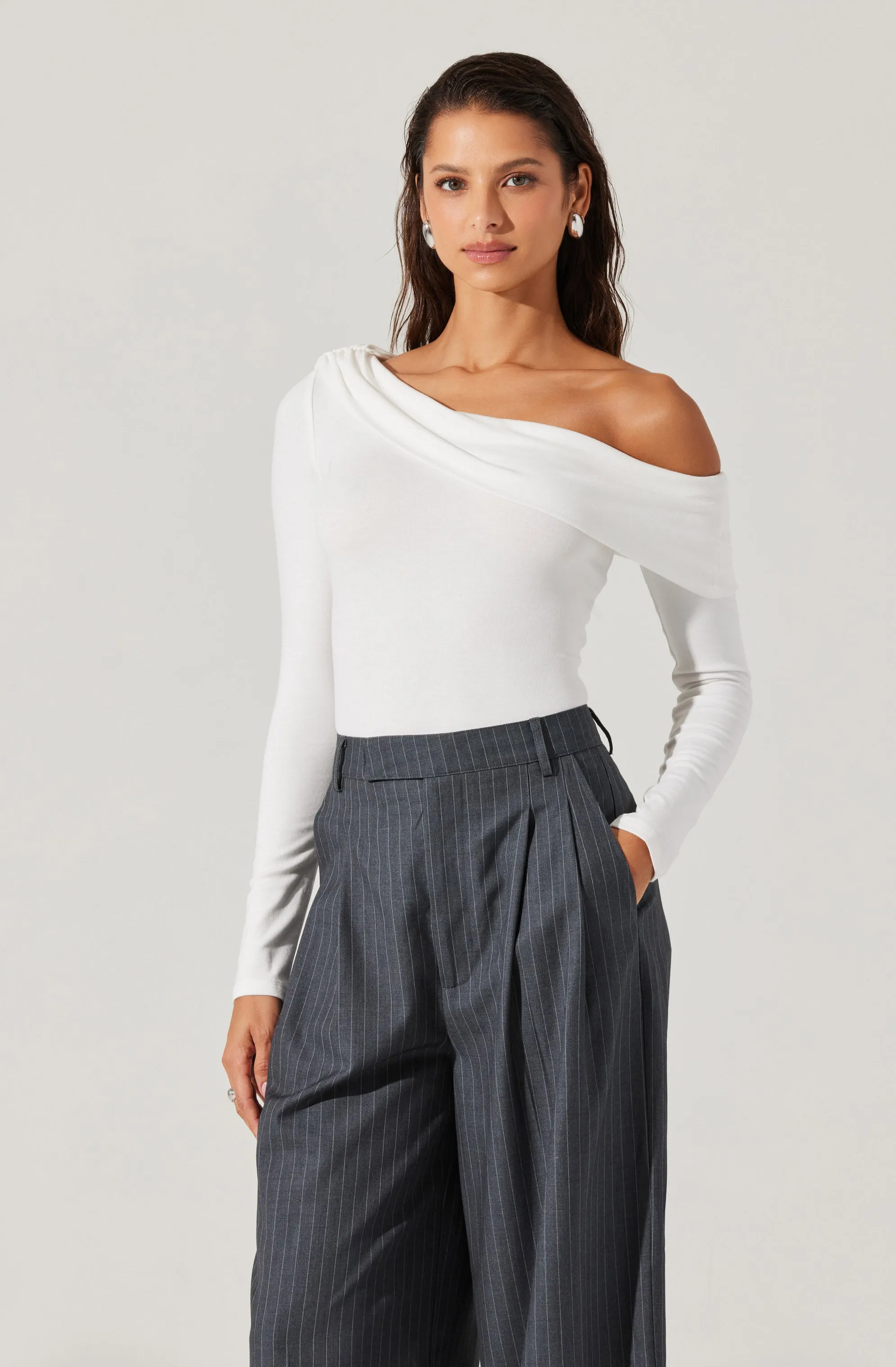 Draped Off Shoulder Top
