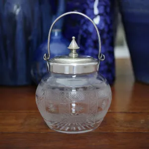 Edwardian Etched Jam Pot