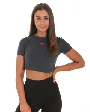 Elite Crop Tee - Charcoal