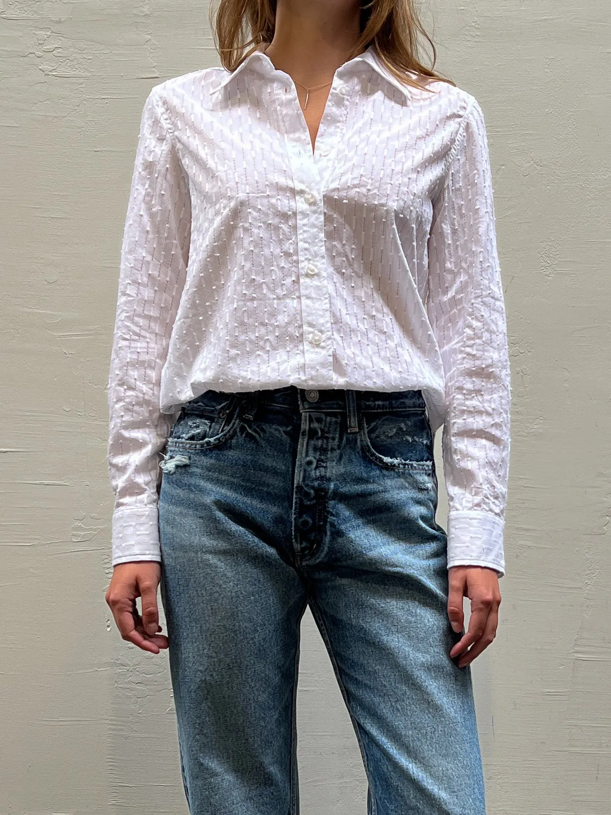 Embroidered Lindsey Shirt - White *Final Sale*