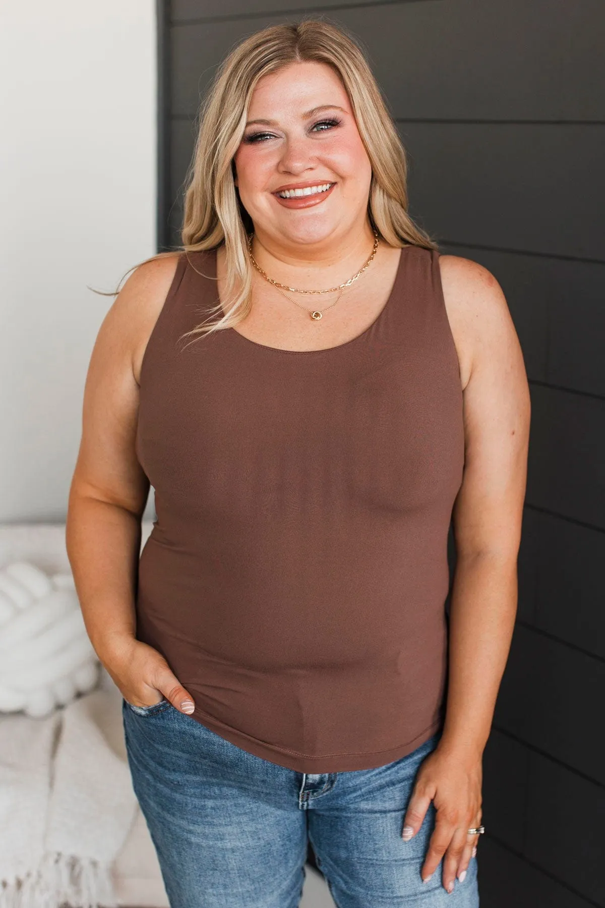 Feeling Elevated Tank Top- Chocolate