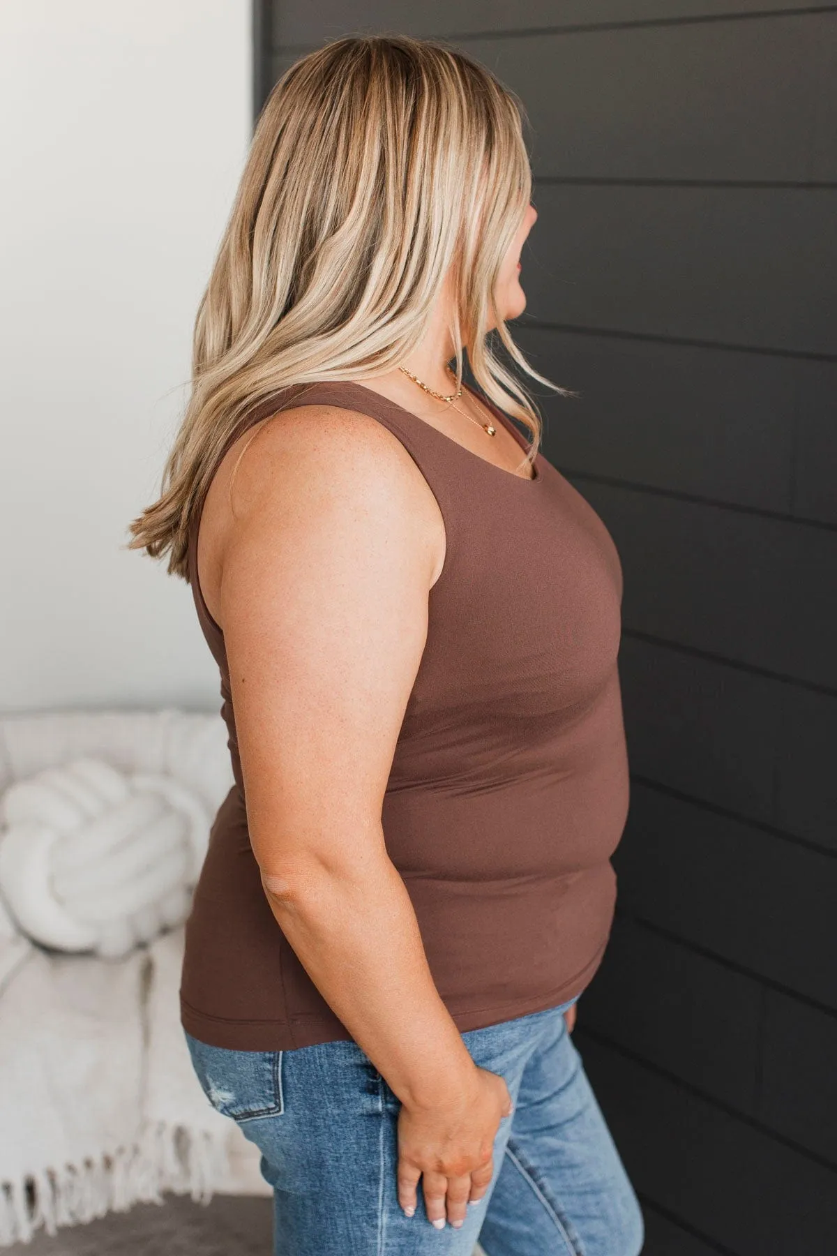 Feeling Elevated Tank Top- Chocolate