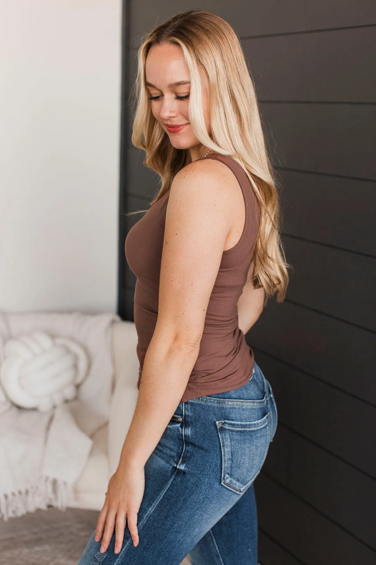 Feeling Elevated Tank Top- Chocolate