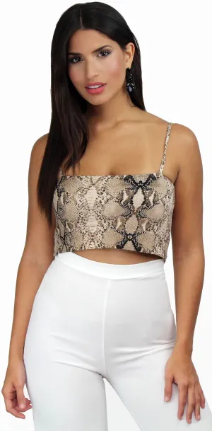 Feeling Natural Snake Print Crop Top