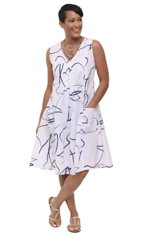 FINAL SALE CV656 Poppie Dress in Navy Ribbon*