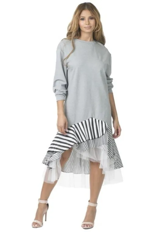 Flirty Girl| Ruffle Hem Jersey Dress