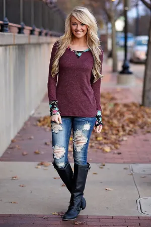 Floral Cuff Top