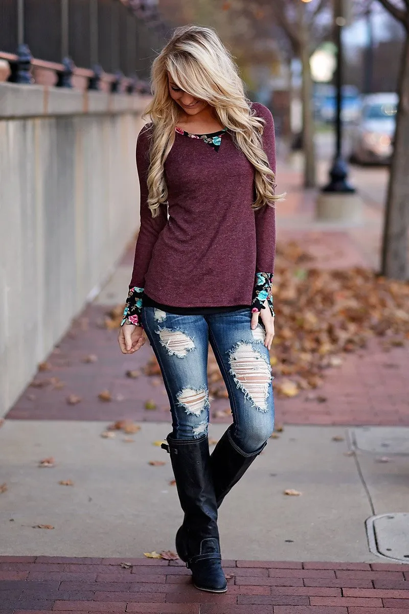 Floral Cuff Top