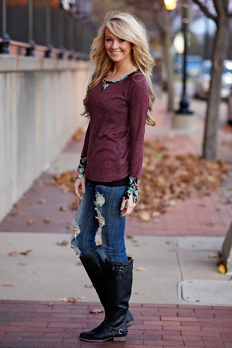 Floral Cuff Top