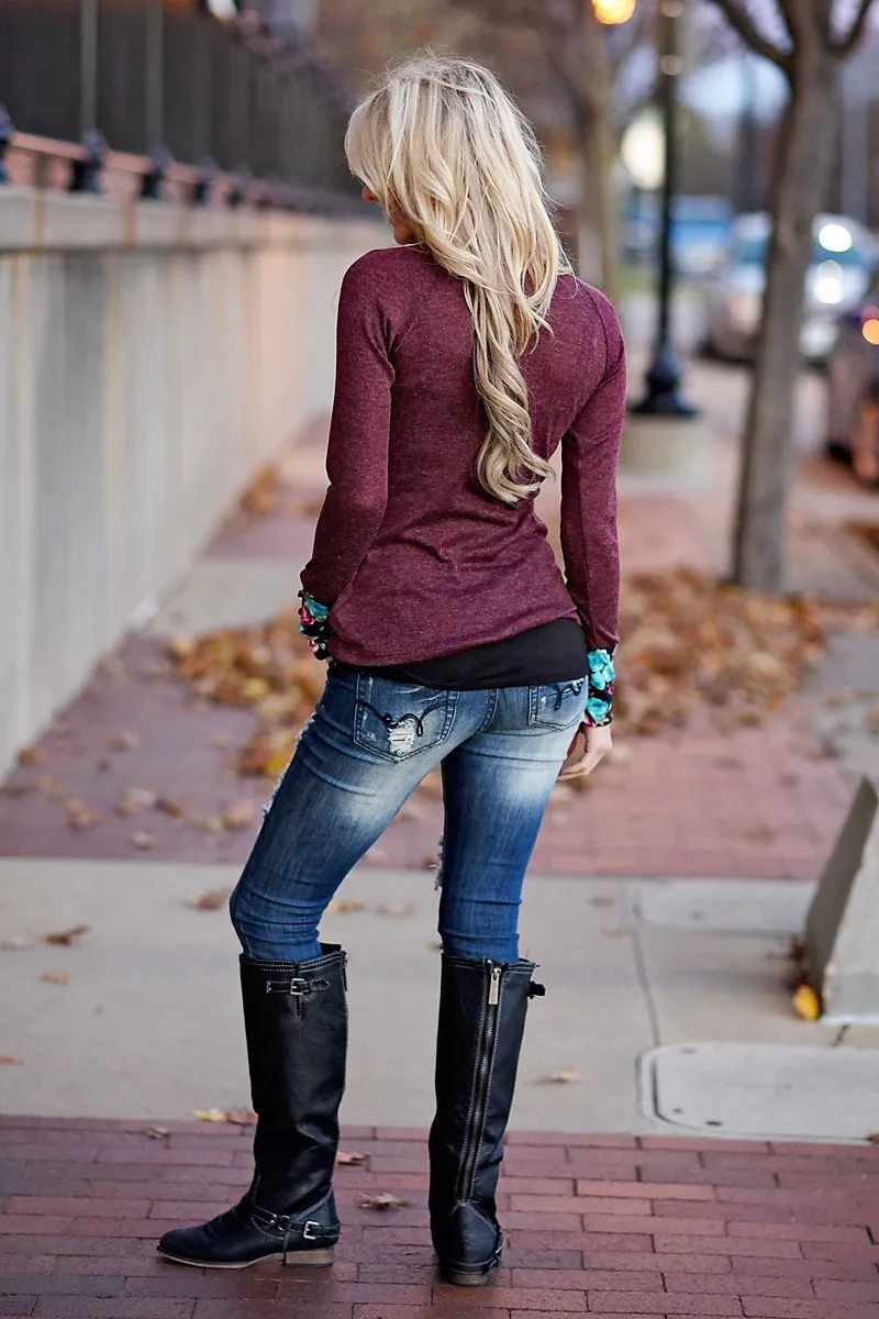 Floral Cuff Top