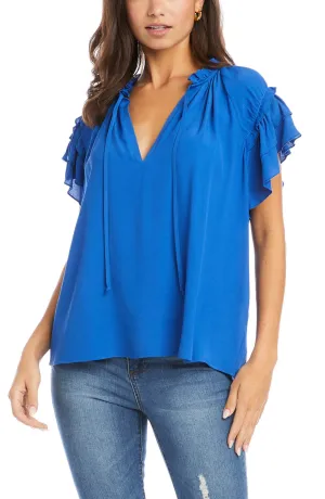 Flutter Sleeve Ruffle Top