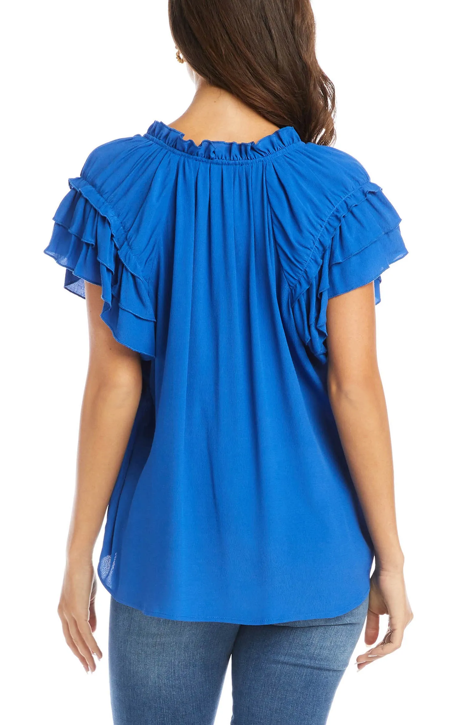 Flutter Sleeve Ruffle Top
