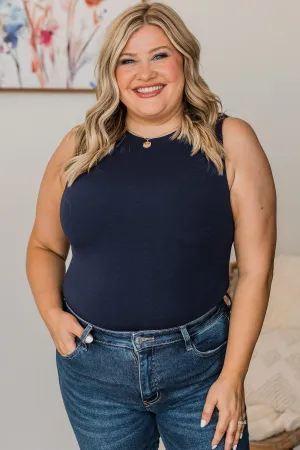 Free To Flourish Knit Bodysuit- Navy