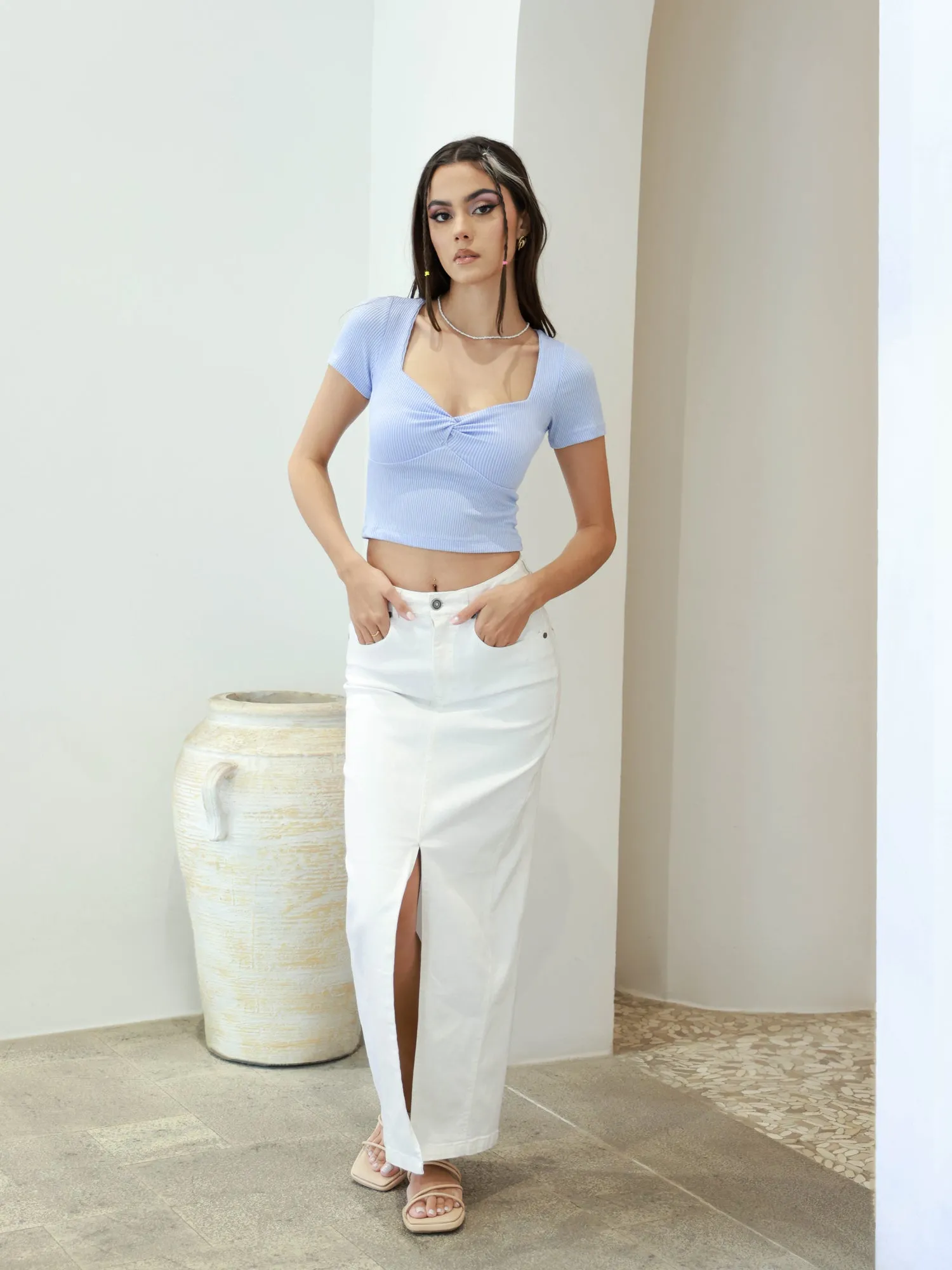Front Twisted Fitted Top