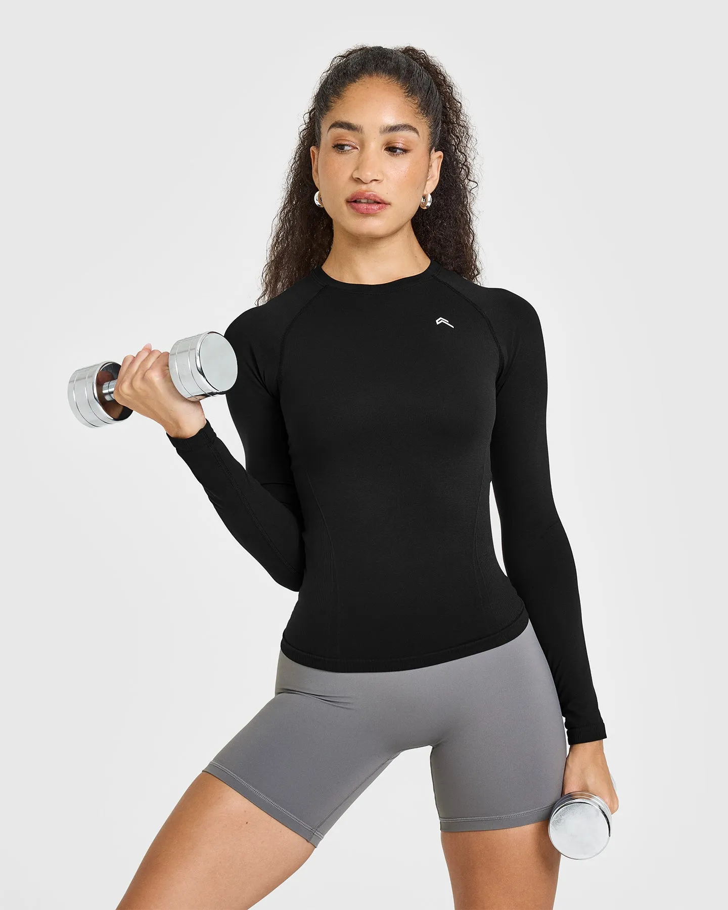 Go To Seamless Fitted Long Sleeve Top | Black