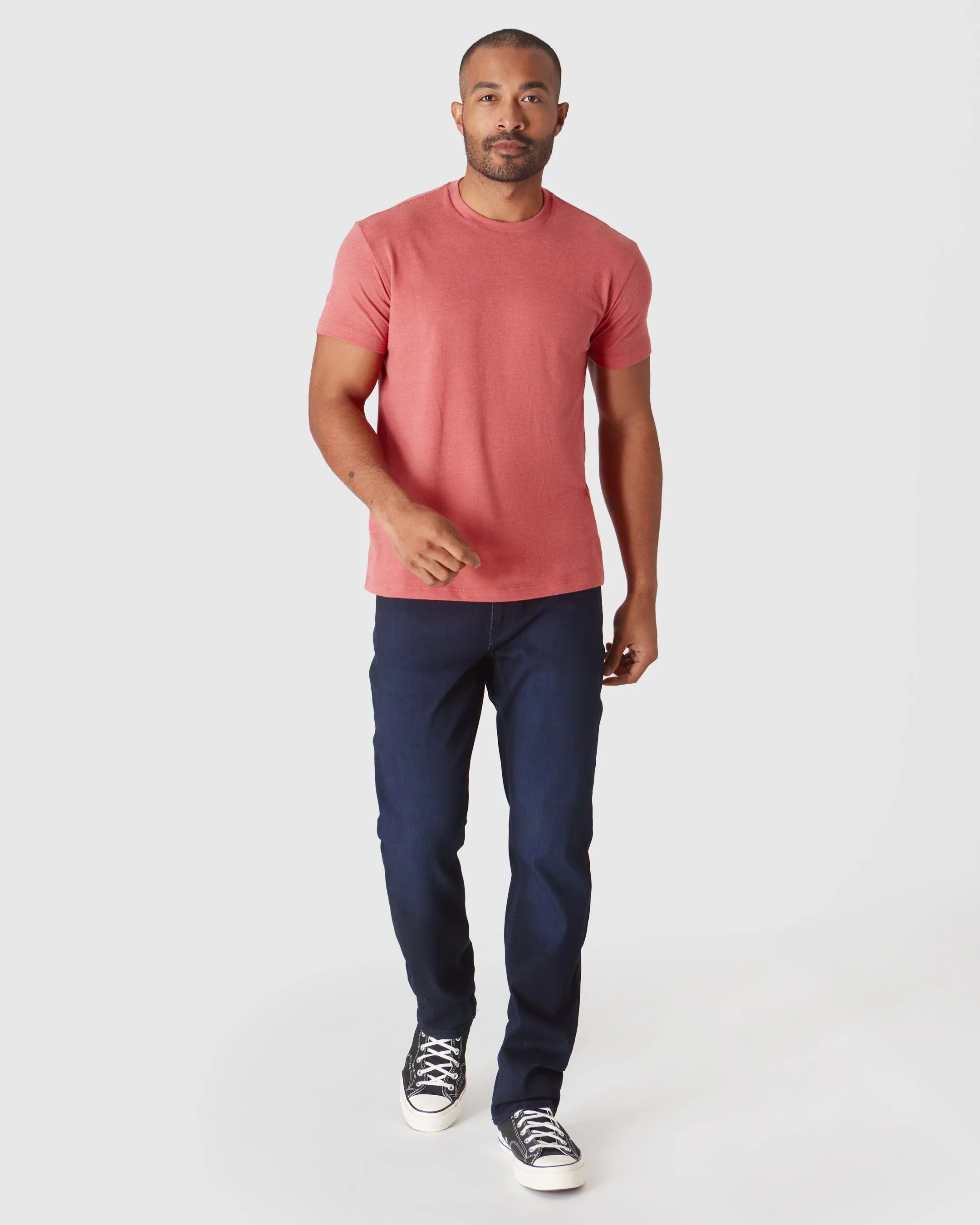 Heather Garnet Short Sleeve Crew Neck Tee