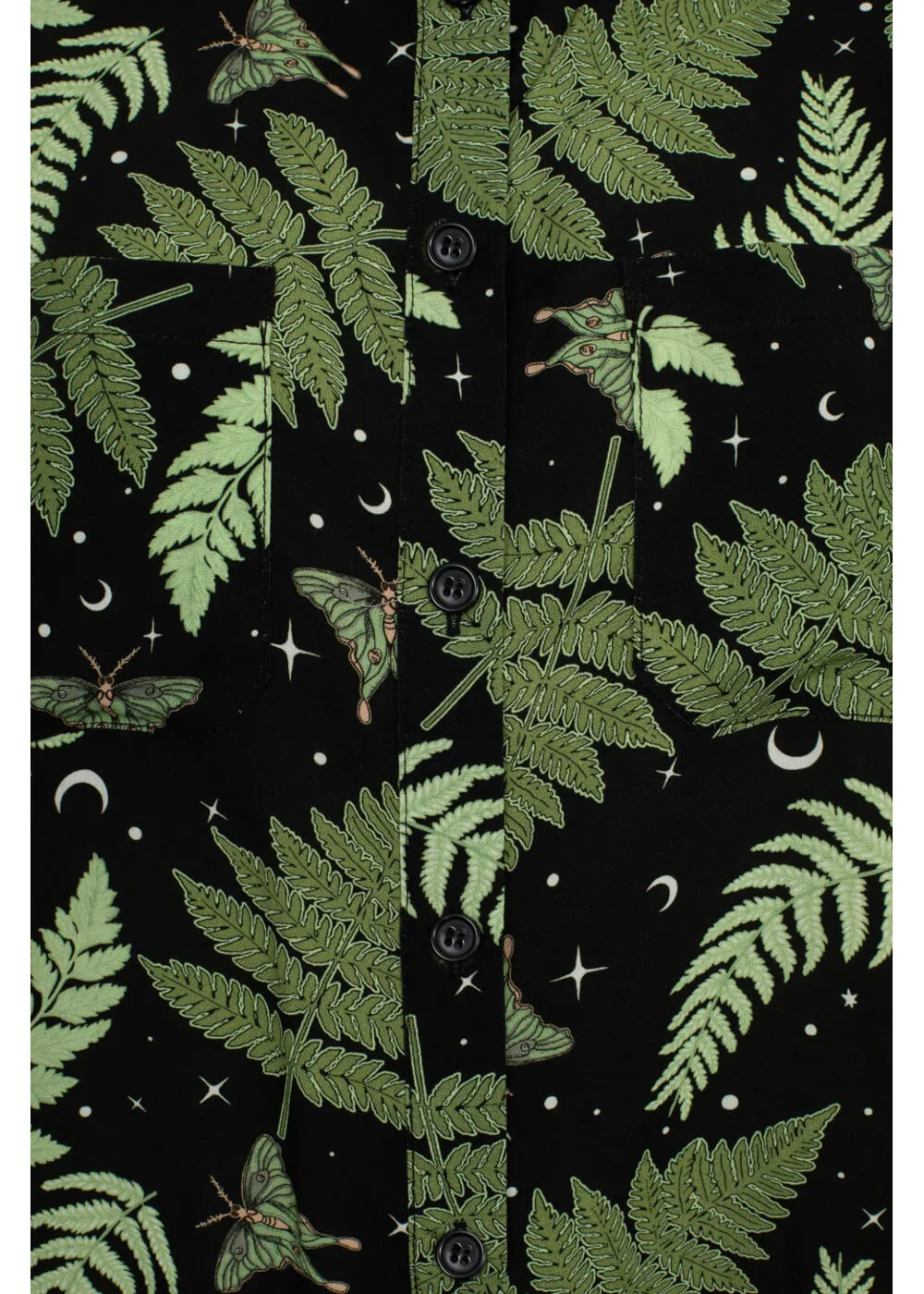 Hell Bunny Gaia Leaves 40's Shirt Black