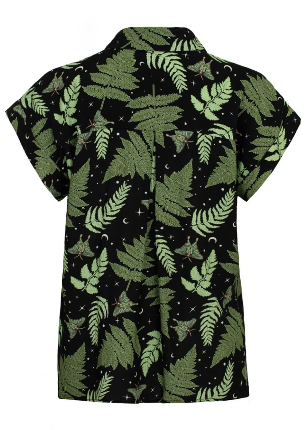 Hell Bunny Gaia Leaves 40's Shirt Black