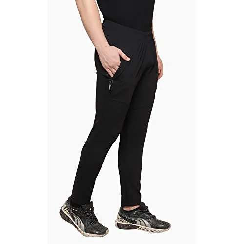 ISHU Men's Regular Fit Track pants(ST-ISHU_021_L_Black_Large)