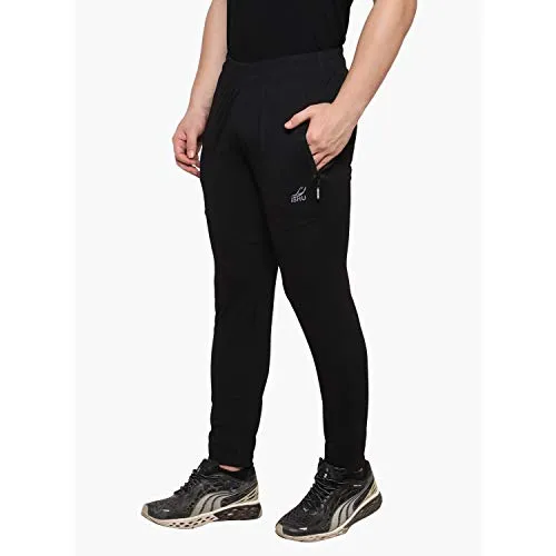 ISHU Men's Regular Fit Track pants(ST-ISHU_021_L_Black_Large)