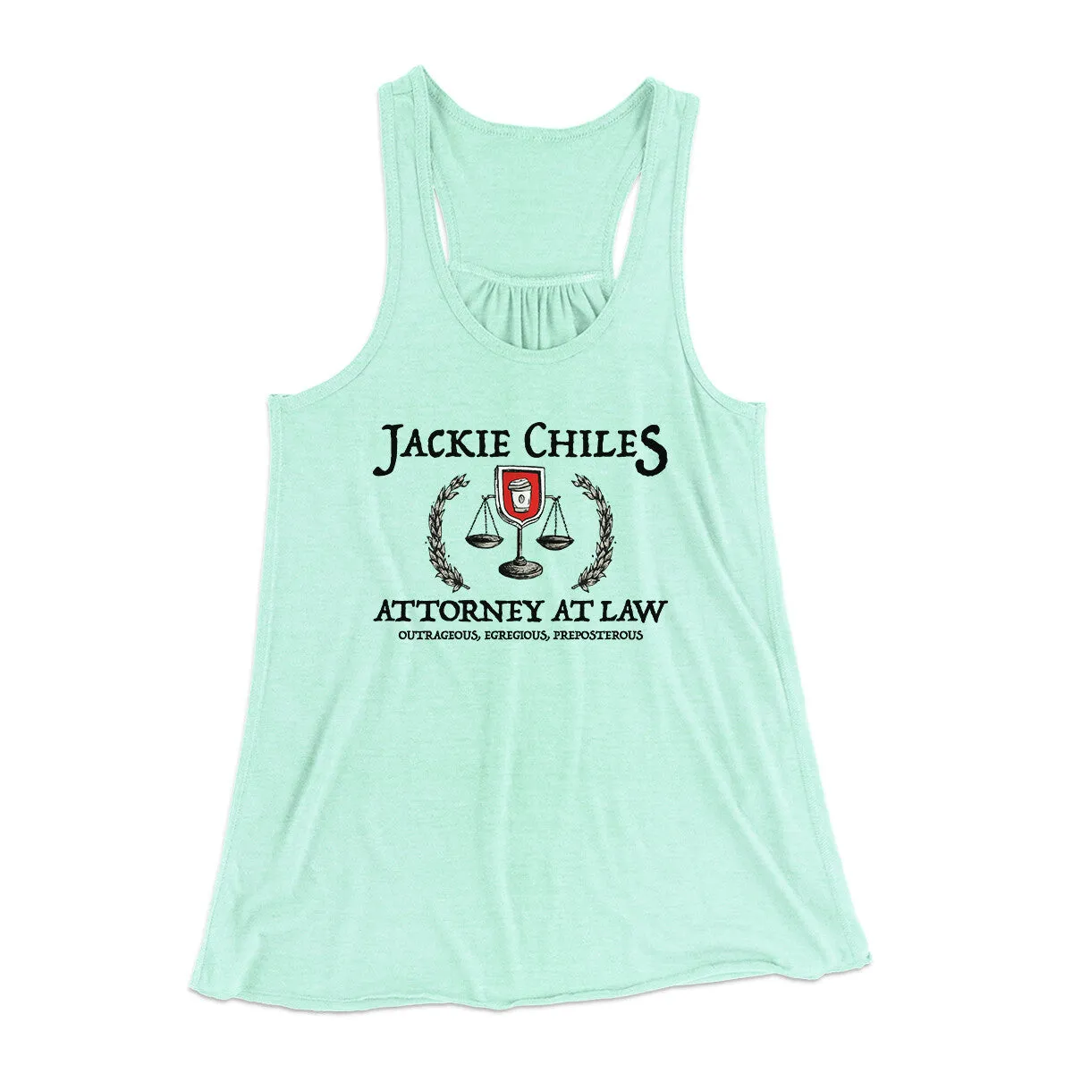 Jackie Chiles Attorney At Law Women's Flowey Racerback Tank Top